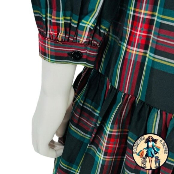 Tuckernuck Palmerston Tartan Plaid Drop Waist Long Sleeve Mini Dress Size XL - Picture 12 of 13